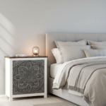 Mango Wood Mandala Carved Bedside Drawer Chest - Image 7