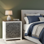 Mango Wood Mandala Carved Bedside Drawer Chest - Image 6