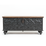 Mango Wood Blanket Chest With Charcoal Finish - Image 5