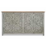 Mango Wood Large Mandala Sideboard With Grey Finish - Image 5