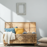 Mango Wood Carved Blanket Chest With Natural Finish - Image 5