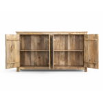 Mango Wood Mandala Carved Natural Sideboard For Storage - Image 5