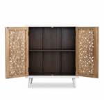 Mango Wood White Mandala Bedside Cabinet For Storage - Image 6