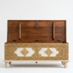 Mango Wood Blanket Storage Chest With Brass Detailing - Image 6