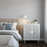 Mango Wood White Mandala Bedside Cabinet For Storage - Image 3