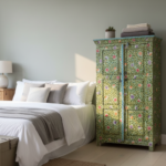 Mango Wood Hand-Painted Tallboy Cabinet For Storage Solution - Image 3