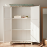 Mango Wood Hand-Painted Tallboy Cabinet For Storage Solution - Image 4