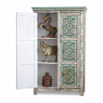 Mango Wood Hand-Painted Tallboy Cabinet For Storage Solution - Image 9