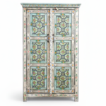 Mango Wood Hand-Painted Tallboy Cabinet For Storage Solution - Image 5