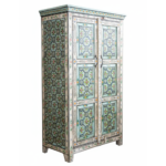 Mango Wood Hand-Painted Tallboy Cabinet For Storage Solution - Image 6