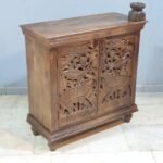 Wooden Furniture Hand Carved Solid Wood Cabinet 90x40x90 Cm - Image 4