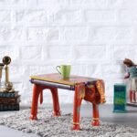 Solid Wood Coffee Table in Red Finish