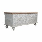 Indian Boho Grey Blanket Chest Made By Mango Wood - Image 6