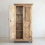 Mango Wood Hand-Carved Tall Storage Cabinet For Modern Home - Image 12