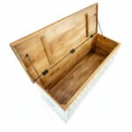 Mango Wood Blanket Chest With Floral Pattern Carving - Image 7