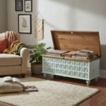 Mango Wood Blanket Chest With Floral Pattern Carving - Image 5