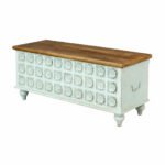 Mango Wood Blanket Chest With Floral Pattern Carving - Image 9