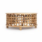 Mango Wood Center Coffee Table With Natural Finish - Image 7