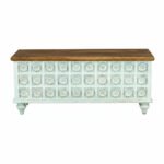 Mango Wood Blanket Chest With Floral Pattern Carving - Image 10