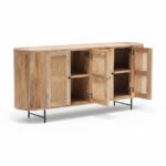 Mango Wood Four Door Sideboard With Cane Detailing - Image 9