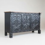 Mango Wood Hand-Carved Sideboard With Black Finish - Image 9