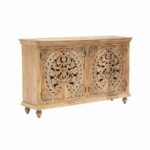 Wooden Four Door Sideboard With Floral Carving - Image 6