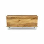 Mango Wood Blanket Chest With Floral Pattern Carving - Image 6