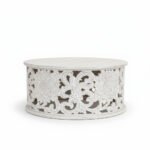Mango Wood Center Coffee Table With Floral Carving - Image 7