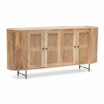 Mango Wood Four Door Sideboard With Cane Detailing - Image 8