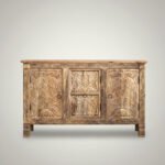 Mango Wood Hand-Carved Sideboard With Natural Finish - Image 8
