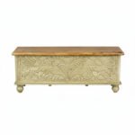 Mango Wood Indian Boho Blanket Chest For Storage - Image 6