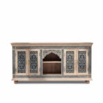 Mango Wood Four Door Sideboard With Charcoal Finish - Image 12
