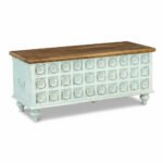 Mango Wood Blanket Chest With Floral Pattern Carving - Image 11