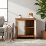 Mango Wood Handcrafted Console Cabinet With One Storage Shelf - Image 4