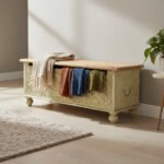 Mango Wood Indian Boho Blanket Chest For Storage - Image 4