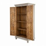 Mango Wood Hand-Carved Tall Storage Cabinet With Grey Finish - Image 17