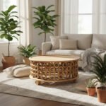 Mango Wood Center Coffee Table With Natural Finish - Image 3