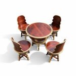Mango Wood Dark Brown Coffee Table Set With Brass Detailing - Image 11