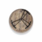 Mango Wood Charcoal Finish Drum Coffee Table With Metal Stand - Image 11