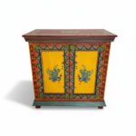 Hand-Painted Mango Wood Indian Bedside Cabinet For Bedroom Storage - Image 22