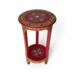 Mango Wood Hand-Painted Sofa Side Boho Accent Table For Living Room Decor - Image 5