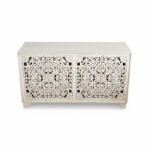 Mango Side Storage Console Sideboard With Floral Carving - Image 9