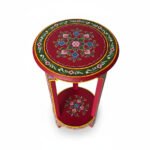 Mango Wood Hand-Painted Sofa Side Boho Accent Table For Living Room Decor - Image 7