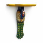 Hand-Painted Peacock Wall Shelf – Artistic Accent Rack for Modern Home Décor - Image 21