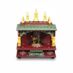 Mango Wood Hand-Painted Indian Pooja Temple For Daily Worship And Religious Decor - Image 2