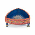 Mango Wood Hand-Painted Triangular Chakki Table - Image 7