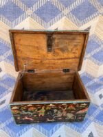 Mango Wood Hand-Painted Storage Trunk Box For Living Room - Image 12