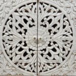 Carved Solid Wood Cabinet Buffet 90X43X90 CM White - Image 6