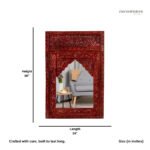 Wooden Carved Mirror Frame (Red Distress) - Image 4