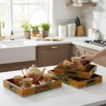 Mango Wood Hand-Painted Kitchen Decor For Serve - Image 2